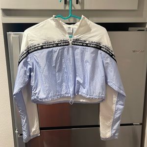 Adidas size small purple and white windbreaker